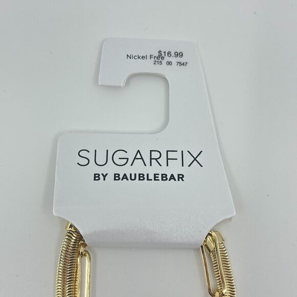 Sugarfix By Baublebar Necklace Omega Chain Link Layered Gold Tone - Picture 6 of 10